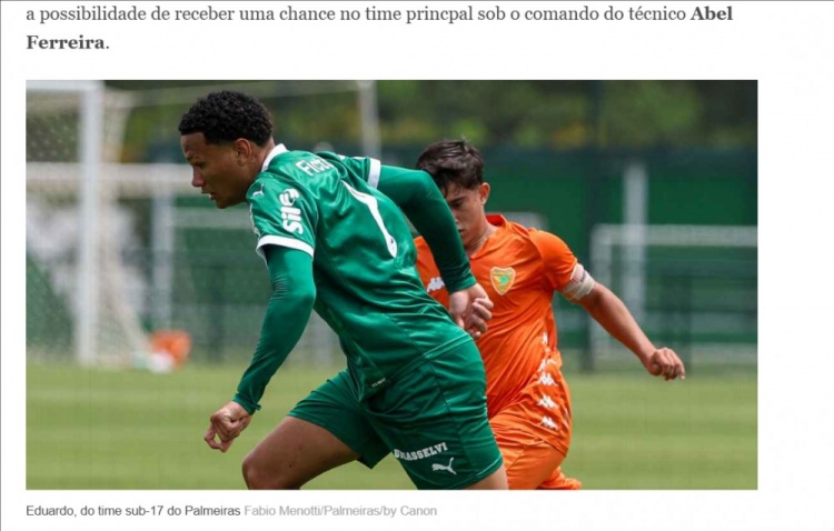 ESPN：帕尔梅拉斯拒绝其他球队对小将爱德华多的1600万欧元报价